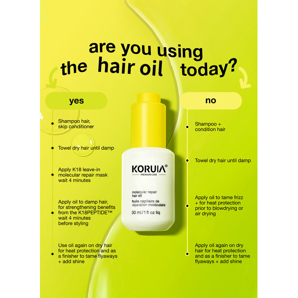 Koruia Molecular Repair Hair Oil Reduce Frizz And Improve Shine Hair Serum