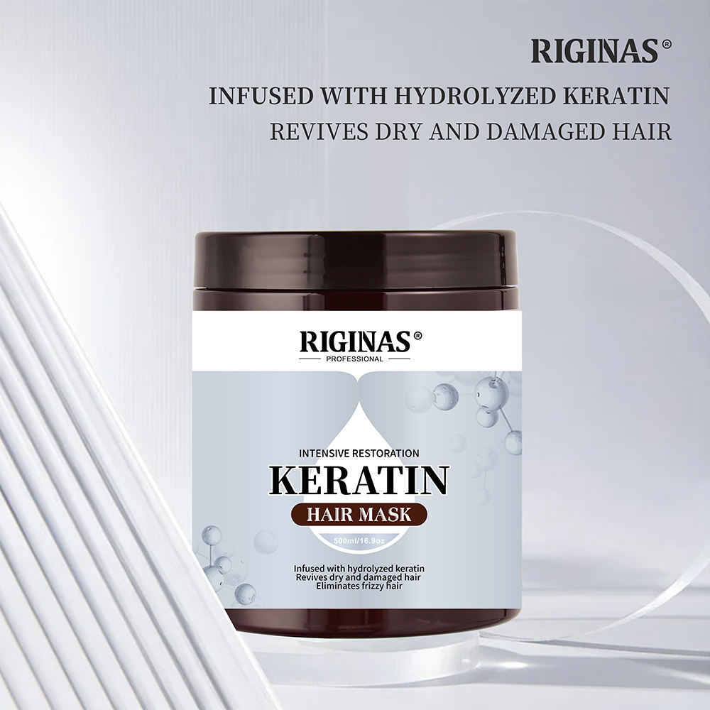 Riginas Keratin Collagen Hair Mask Customized Logo Organic Brazilian Keratin Hair Mask