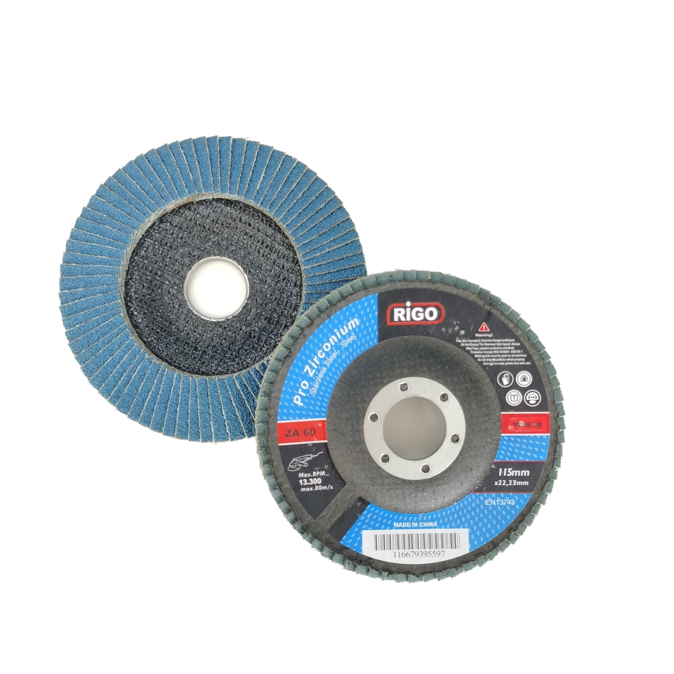 High Quality 4/5/7 Inch 100-125-180 Grit Zirconia Grinding Wheels Flexible Tool Disco Flap Disc OEM Customizable