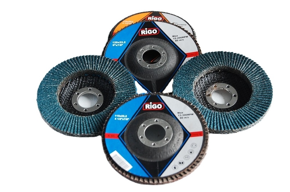 High Quality 4/5/7 Inch 100-125-180 Grit Zirconia Grinding Wheels Flexible Tool Disco Flap Disc OEM Customizable