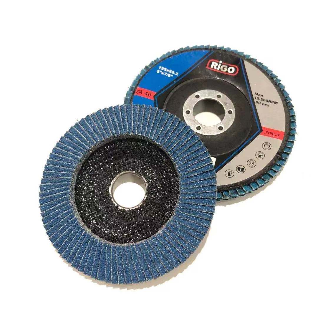 High Quality 4/5/7 Inch 100-125-180 Grit Zirconia Grinding Wheels Flexible Tool Disco Flap Disc OEM Customizable