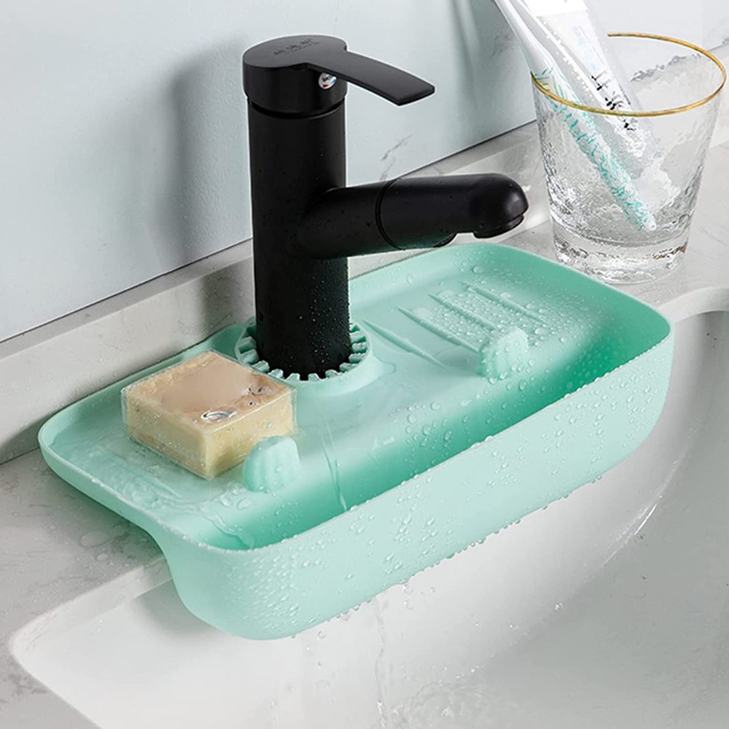 Kitchen Storage Rack Sponge Drain Rack Over The Sink Drainer Drying Basket