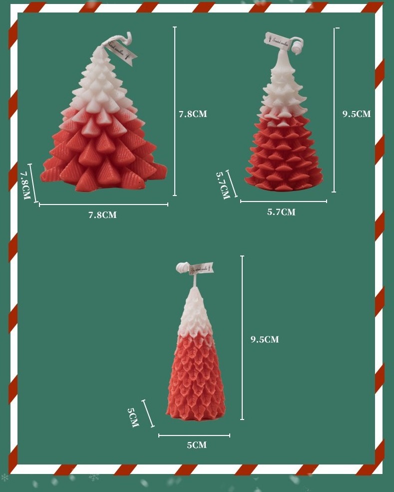 Wholesale Christmas Gift Home Decoration Desktop Crafts Pine Shaped Candles Christmas Tree Scented Candle