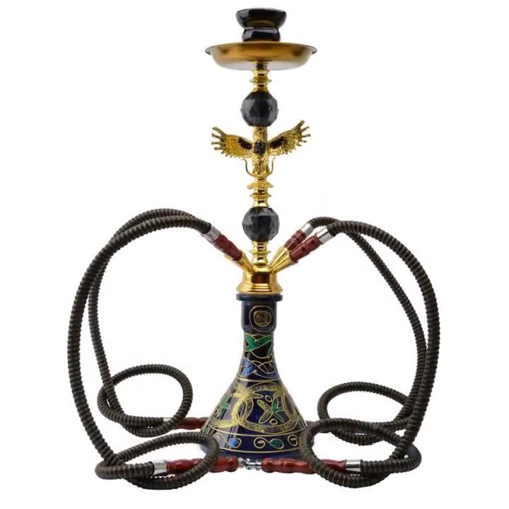 Wholesale Customized Deluxe Smoking Accessories Glass Medium Four-pipe Set Hookah Oil Burner Glass Pipe Smoking Shisha Free Type