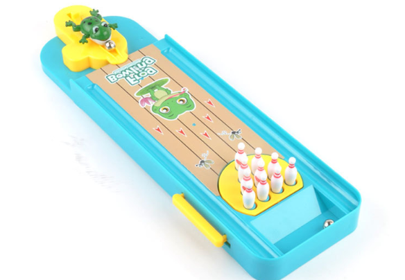 wholesale family Educational Toys Mini PlasticTable Bowling Game Toy Reduce Stress Desktop Frog Bowling Game For Kids