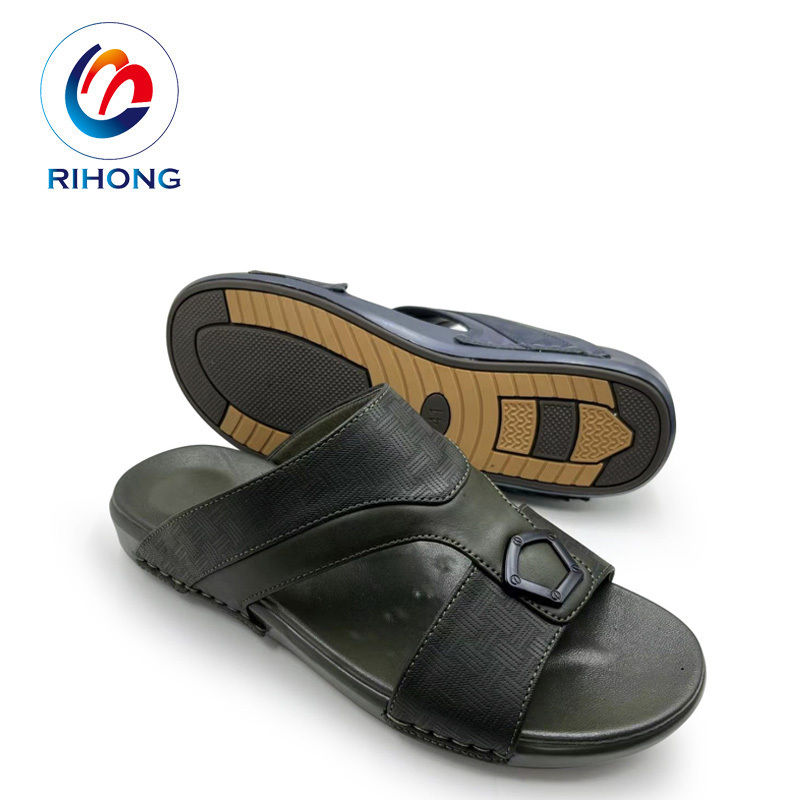 new arrival cheap wholesale leather pu slipper pakistan dubai arabic sandals men