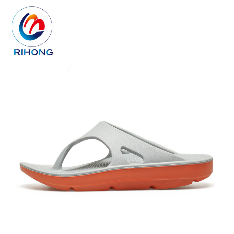 new arrival eva rubber thick sole custom orange color logo unisex casual arch support flip flops