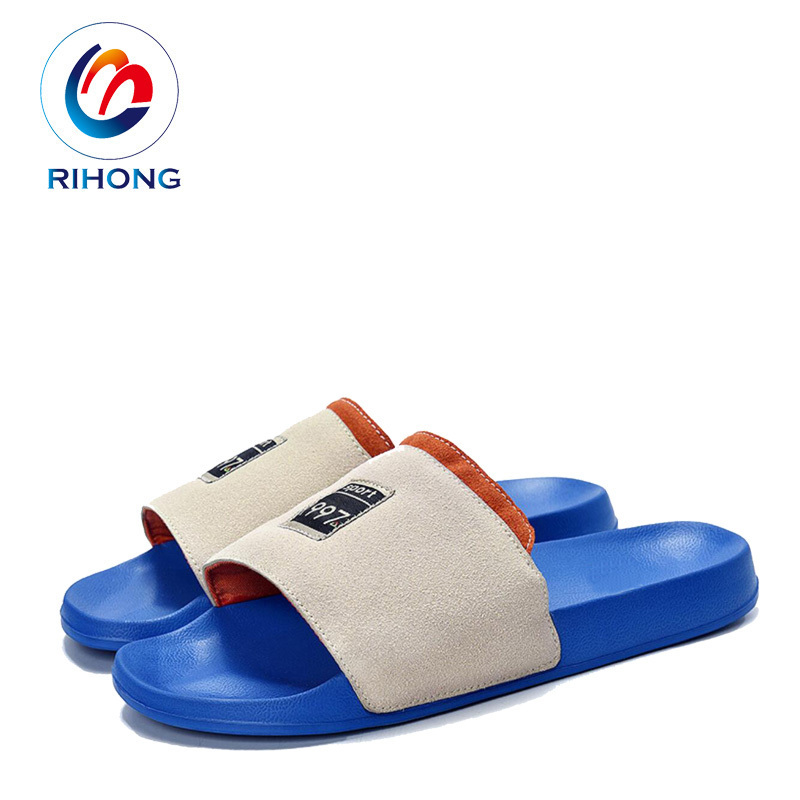 new arrival designer fashion chappal unisex white plain logo custom pu slide sandal