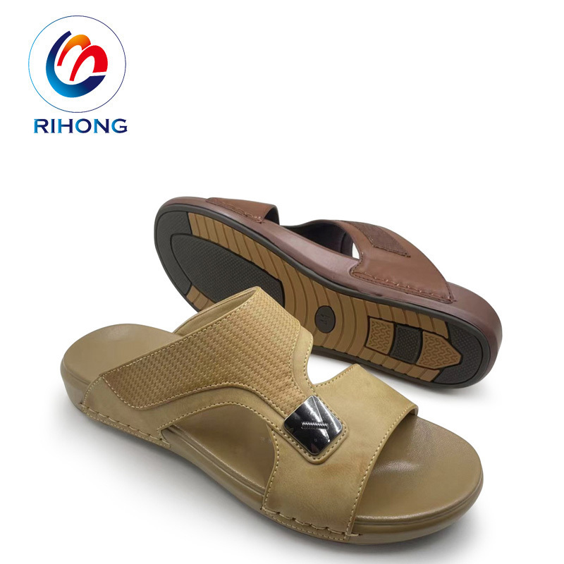 new arrival cheap wholesale leather pu slipper pakistan dubai arabic sandals men