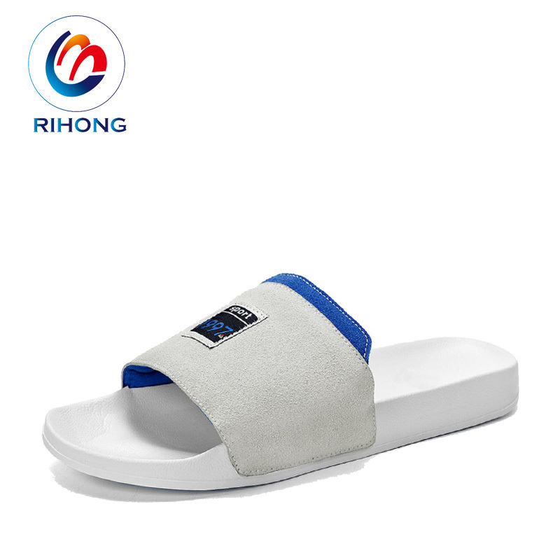 new arrival designer fashion chappal unisex white plain logo custom pu slide sandal