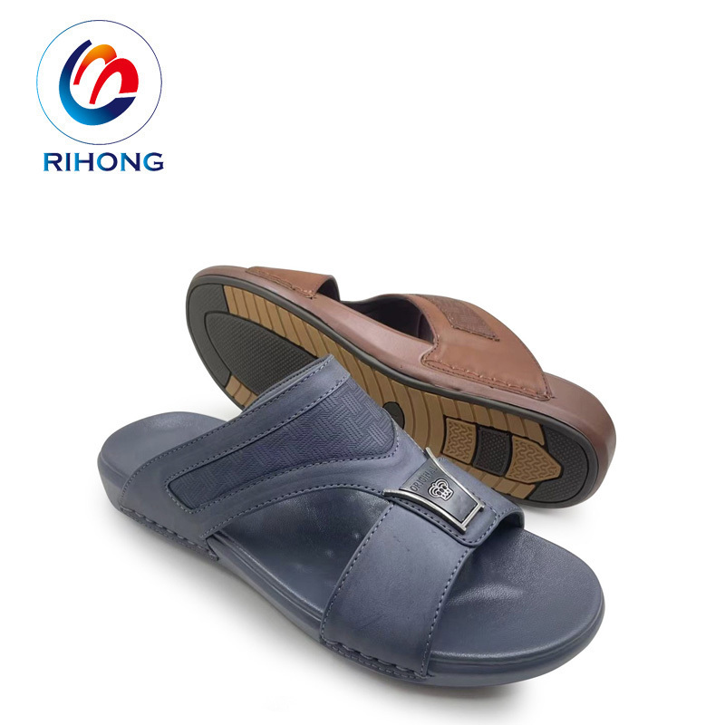 new arrival cheap wholesale leather pu slipper pakistan dubai arabic sandals men