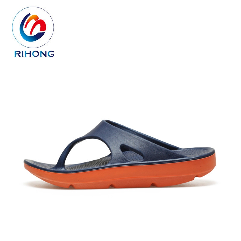 new arrival eva rubber thick sole custom orange color logo unisex casual arch support flip flops