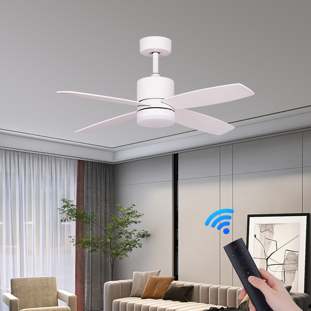 4 Blades LED 18w remote silent cool wind household living room dining room universal smart power saving ceiling fan light kits