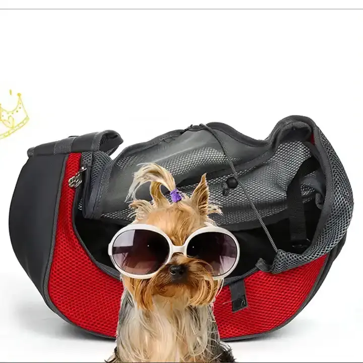 Outdoor Traveling Hands-Free Safety Dog Sling Breathable Pet Bag Carrier Sling for Small Dogs Puppy kitten Cats