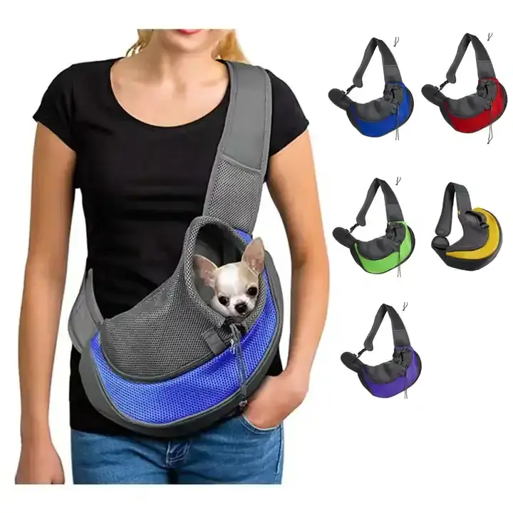 Outdoor Traveling Hands-Free Safety Dog Sling Breathable Pet Bag Carrier Sling for Small Dogs Puppy kitten Cats