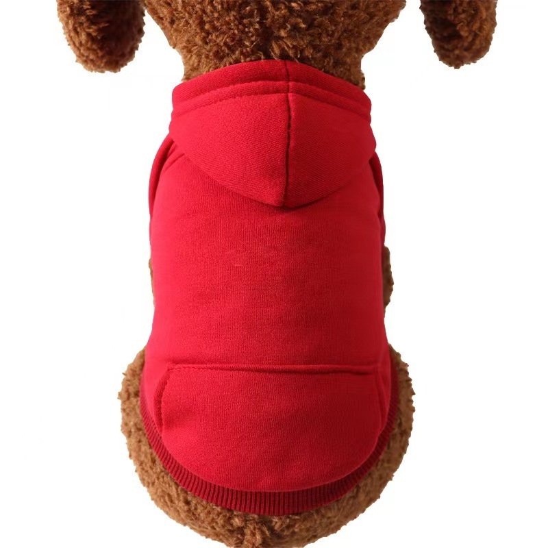 Dog Hoodie with Pocket Puppy Clothes Solid Long Sleeve Pullover for Dog Soft Sweatshirt Fall Winter Pet Outfits