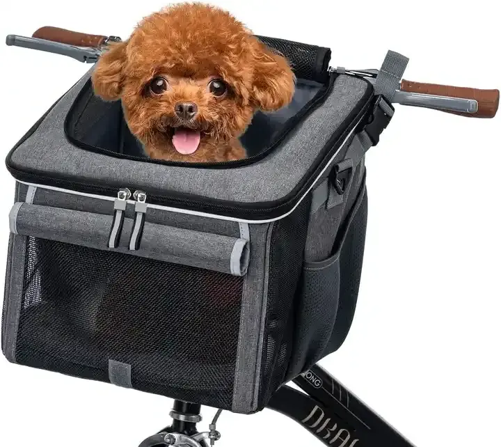 Hot selling new design Soft selvedge Breathable pet carrier Bicycle Bike Basket Carrier Travel Bag dog Backpack for cat