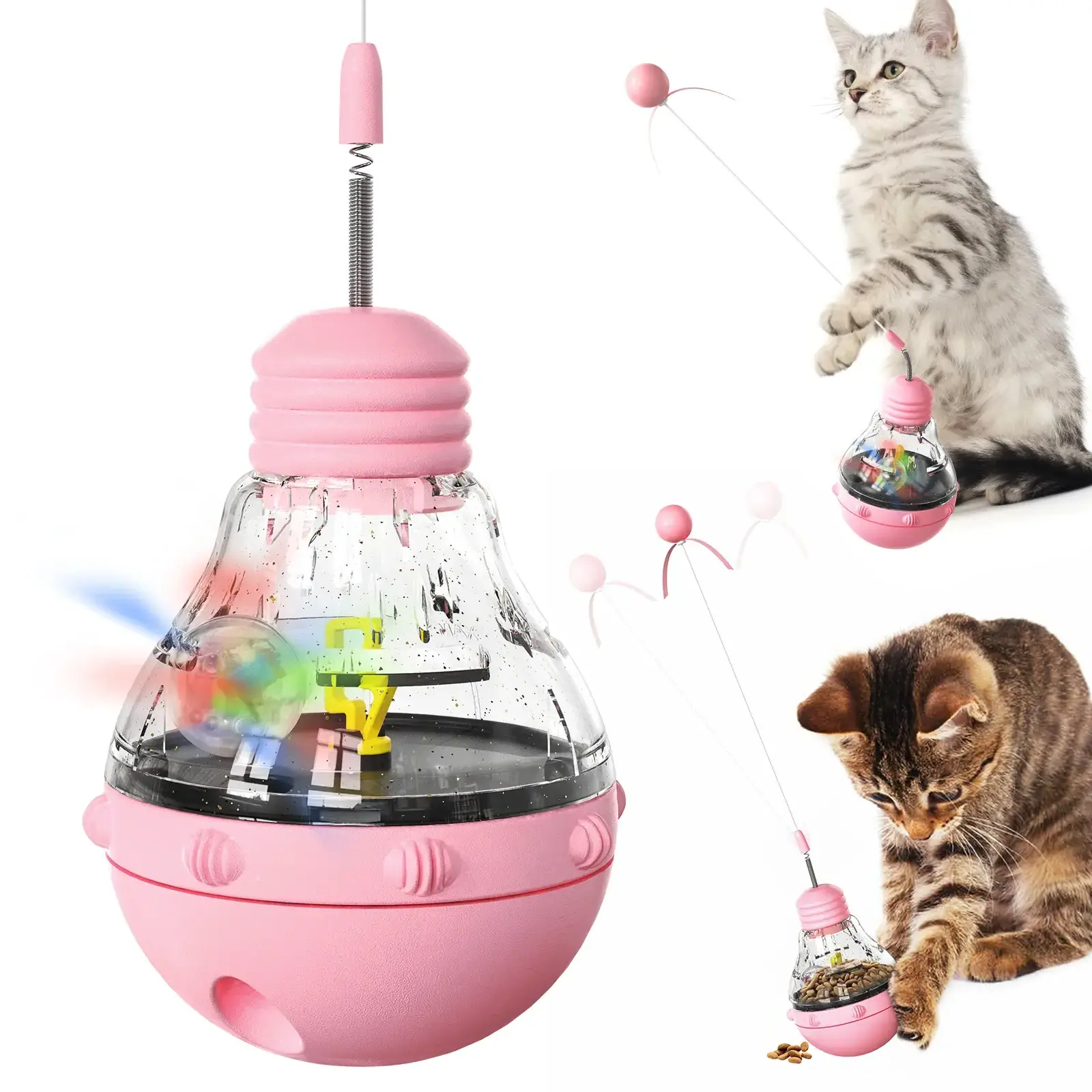 Amaz Best Seller Healthy And Interactive Pet Cat Teasing Tumbler Toy With Food Leaking Dispenser