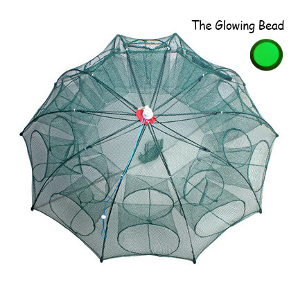 Folding Nylon Fishing Net Monofilament Cast China Sale Trap Cage Green Nets Umbrella Netting 4 8 Holes Manufacturers