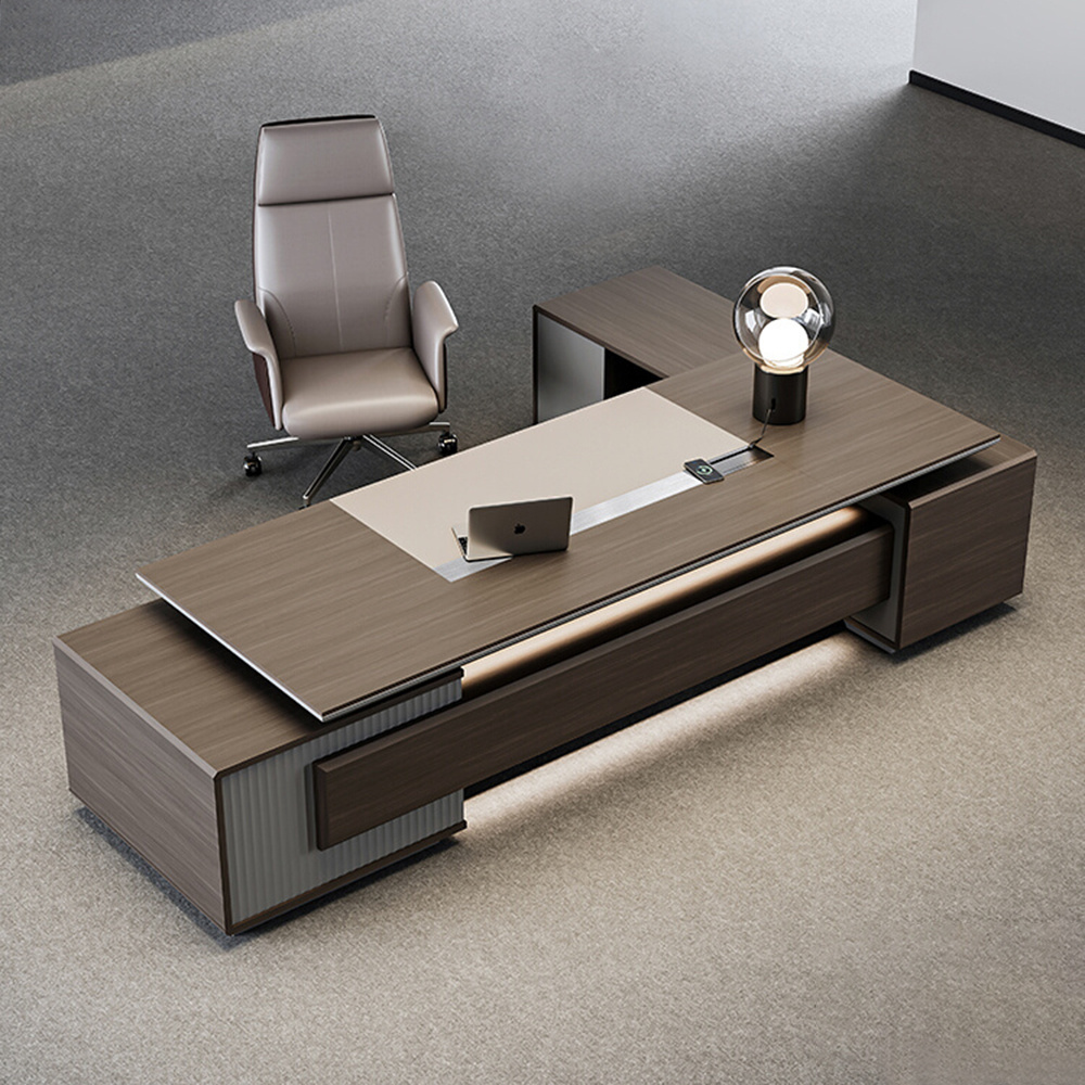 Modern office business boss desk MFC desk set president office L-shaped desk