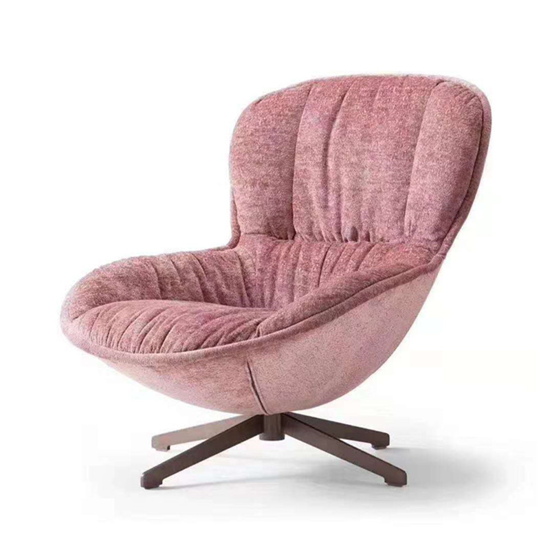 Unique design pink velvet lounge sofa chair furniture modern swivel leisure accent chair