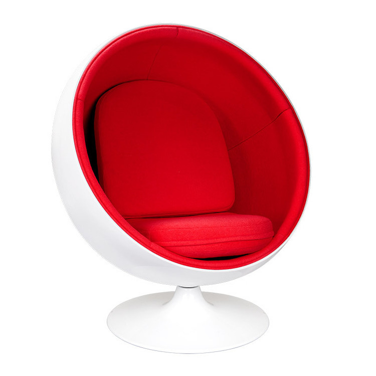 Foshan furniture manufacturer lounge egg chair fiberglass upholstered round ball pod chair