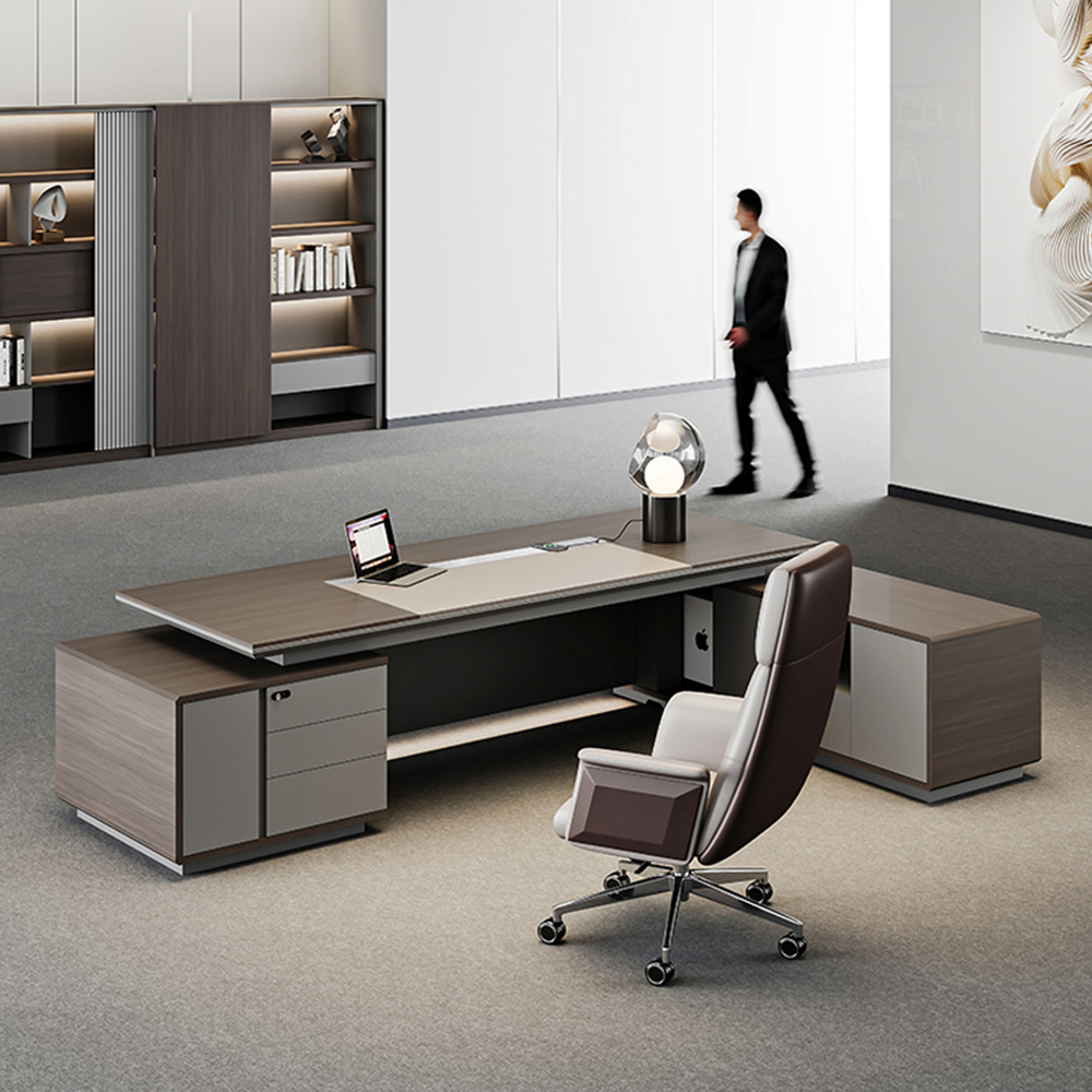 Modern office business boss desk MFC desk set president office L-shaped desk