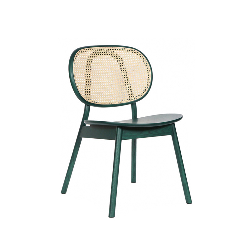 Popular Nordic chair furniture for cafe and restaurant customized cane and rattan dining chairs