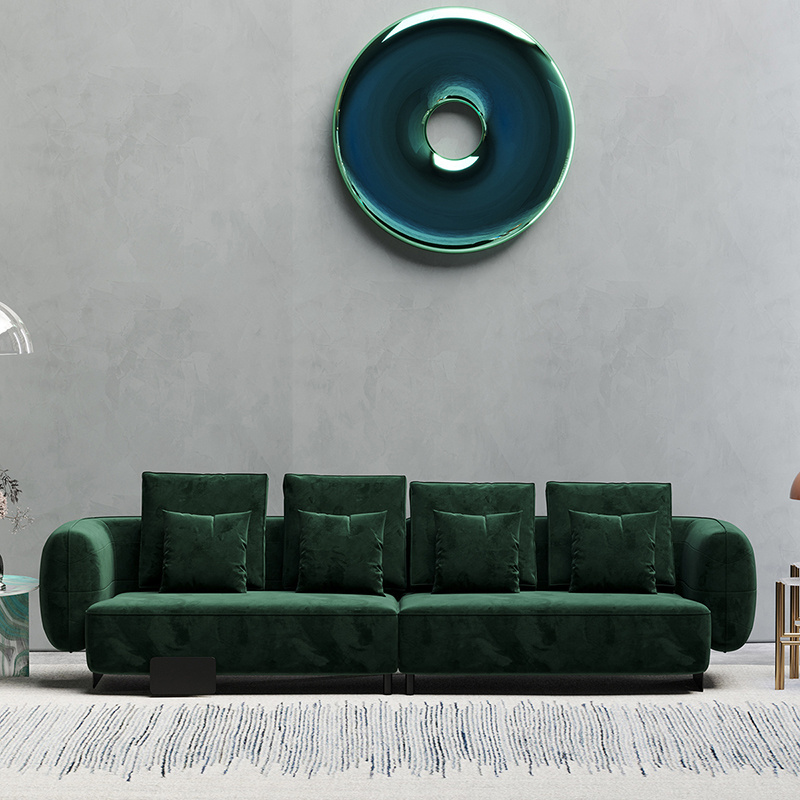 modern design European style living-room sofa furniture customized fabric home hotel upholstery furniture dark green blue sofa