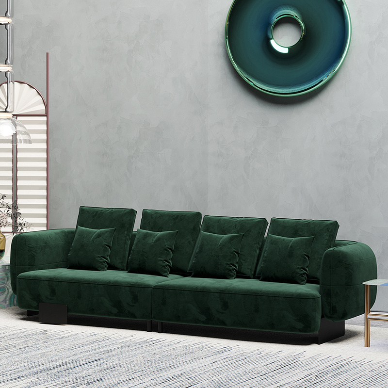 modern design European style living-room sofa furniture customized fabric home hotel upholstery furniture dark green blue sofa