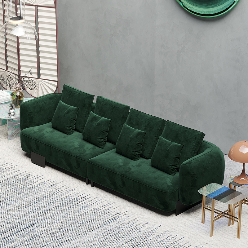 modern design European style living-room sofa furniture customized fabric home hotel upholstery furniture dark green blue sofa