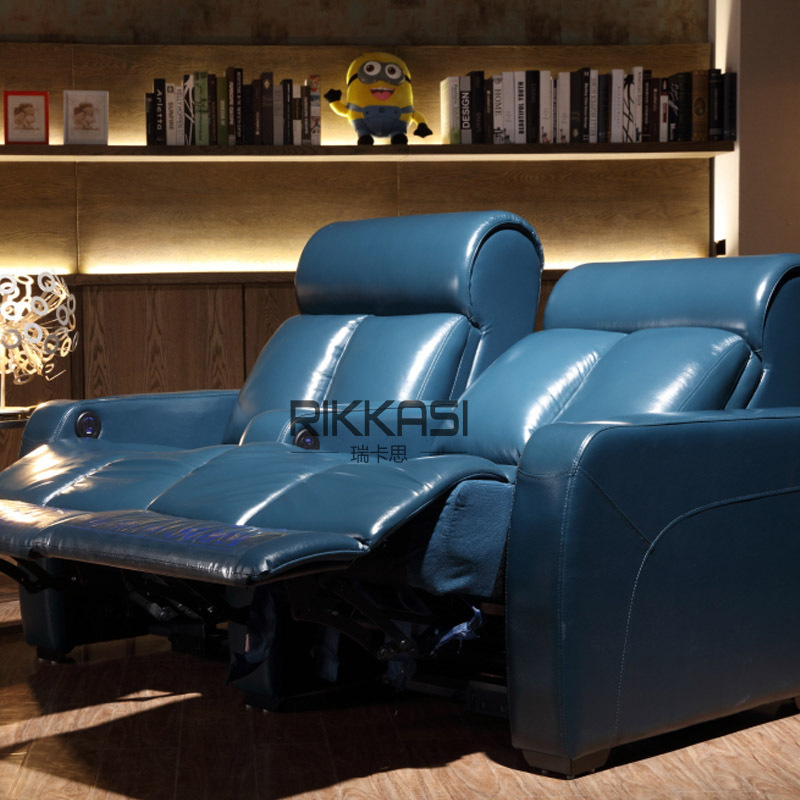 Contenporary Home Recliner Movie Sofa Leather Media Room Sofa Theater Furniture