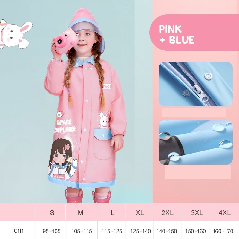 Children's Cute Poncho Girls Long Child Rain Coat Jacket Waterproof toddler Raincoat rainwear for Kids students