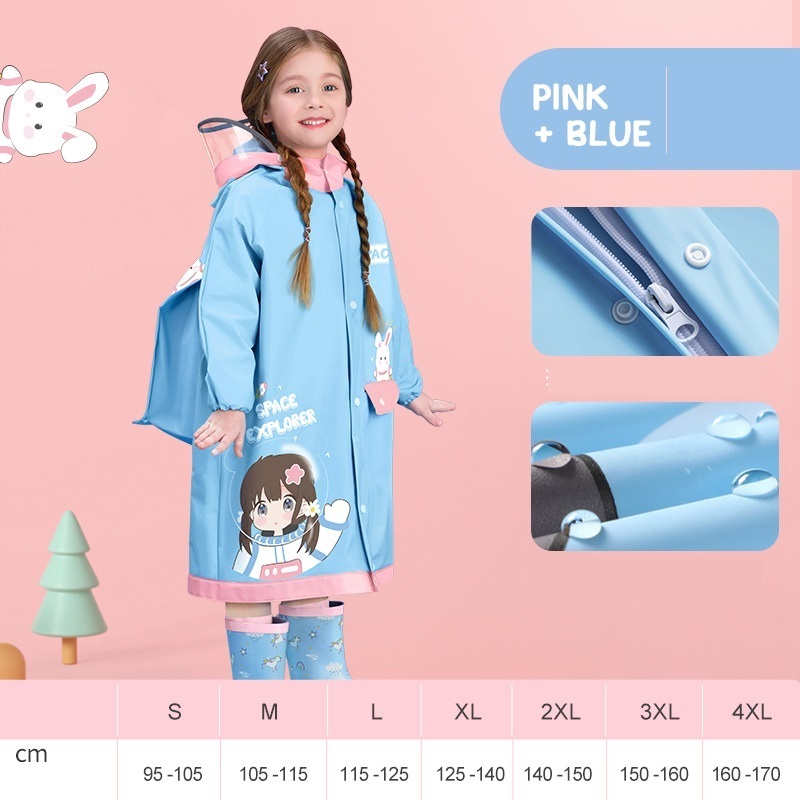 Children's Cute Poncho Girls Long Child Rain Coat Jacket Waterproof toddler Raincoat rainwear for Kids students