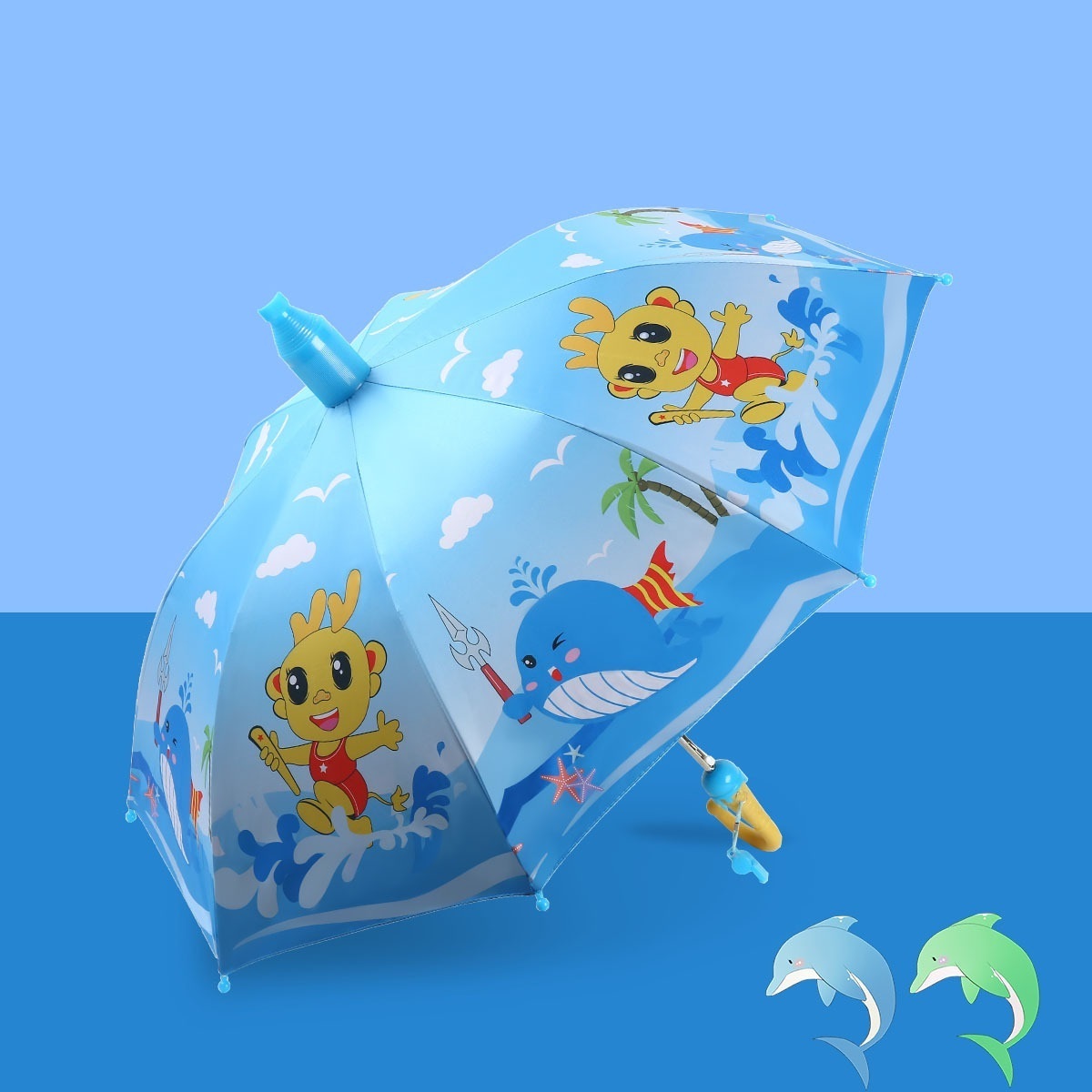 Cute cartoon umbrella Long Handle Child Umbrella For Kids travel camping go to school