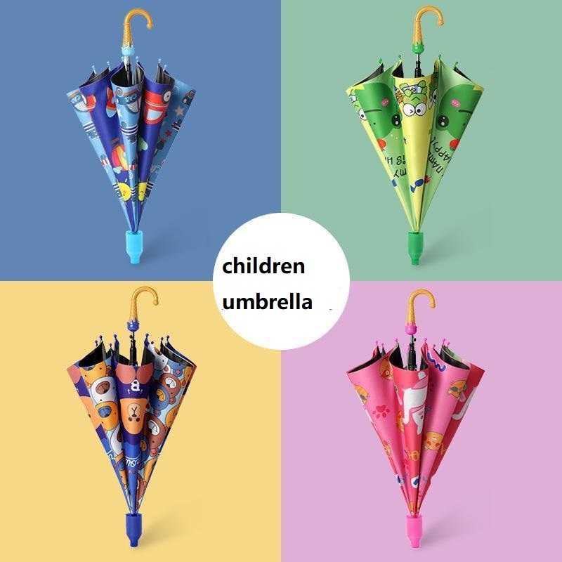 Cute cartoon umbrella Long Handle Child Umbrella For Kids travel camping go to school