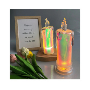 Transparent Acrylic Led Tear Drop Flameless Candle Bedside Restaurant Luxury Christmas Decoration Night Light