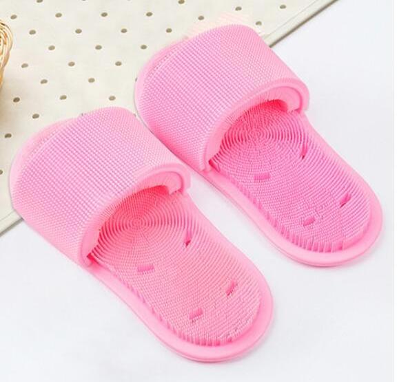 Silicone Bristles Bathroom Slipper Shower Floor Foot Scrubber massage pad callus remover Non-Slip Suction Cups