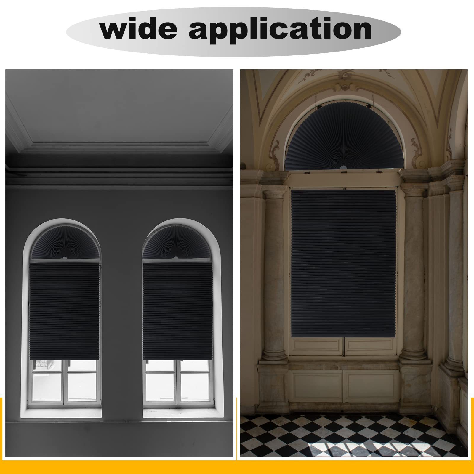 Arch Window Pleated Blinds Light Filtering Pleated Shades Blackout Half Circle Coverings Arched Windows disposable Curtains