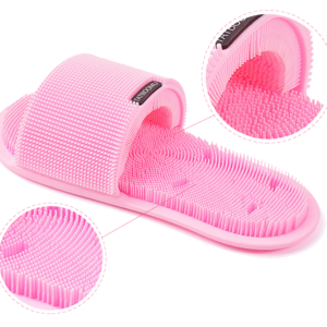 Silicone Bristles Bathroom Slipper Shower Floor Foot Scrubber massage pad callus remover Non-Slip Suction Cups