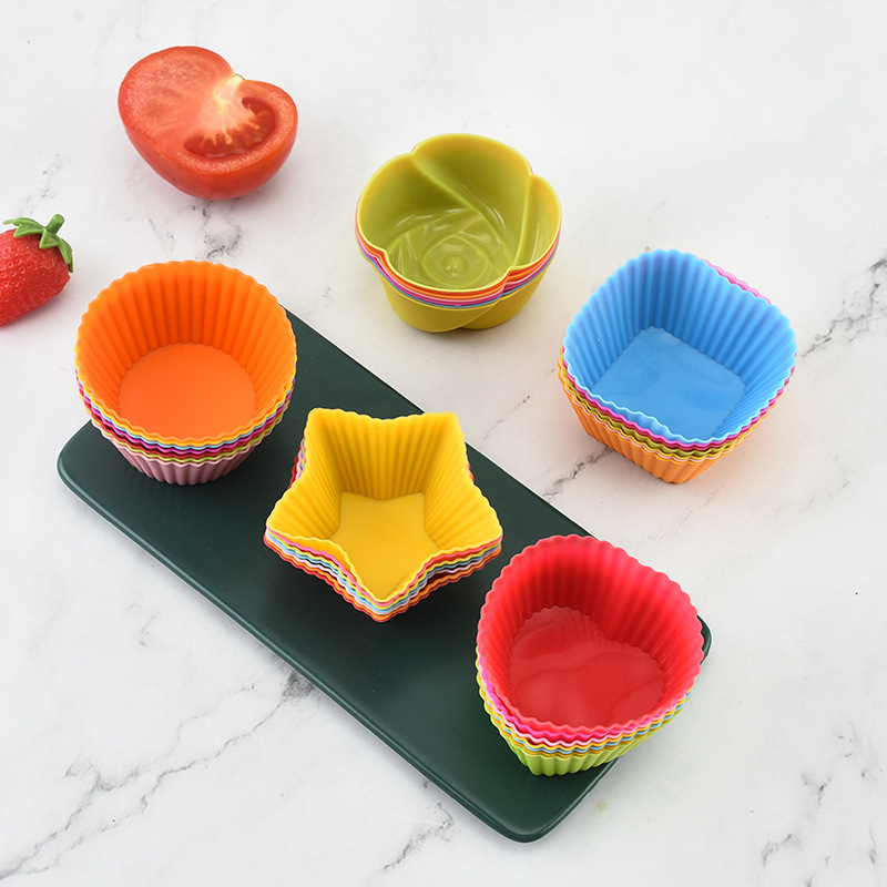 Custom Wholesale Silicone Cake Cup Mould Baking Cup Liners 36 Pieces Safe Reusable Food Grade Nonstick Cake Mould Set