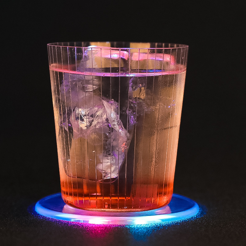 Customized White Led Lighting Cup Coaster Led Coaster bar beer tea table mat non Slip cup coasters for drinks