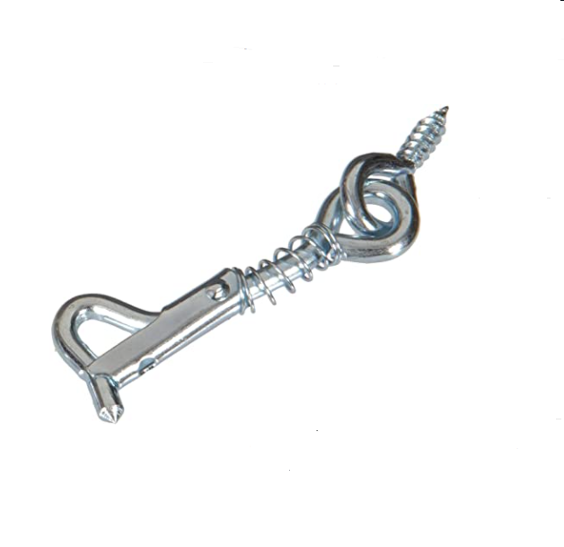 Zinc Plated Spring-Tension Safety Gate Hook with eye latchs