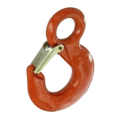 US Type Drop-Forged Carbon Steel Eye Hoist Hook with Integrated Latch