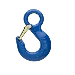 US Type Drop-Forged Carbon Steel Eye Hoist Hook with Integrated Latch