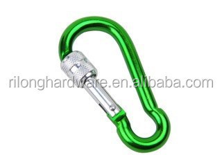 Carabiner Clip Aluminum D-Ring Screw Lock Carabiner Hook Keyring Carabiner Screw Lock