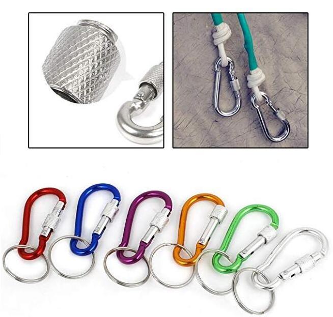 Carabiner Clip Aluminum D-Ring Screw Lock Carabiner Hook Keyring Carabiner Screw Lock