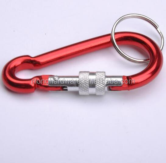 Carabiner Clip Aluminum D-Ring Screw Lock Carabiner Hook Keyring Carabiner Screw Lock