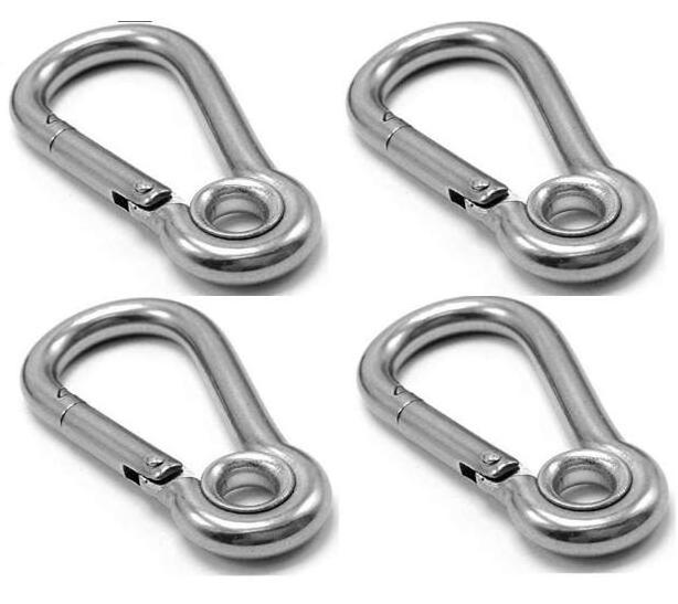 Stainless Steel Spring Snap Hook Carabiner with Eyelet DIN5299 Form A