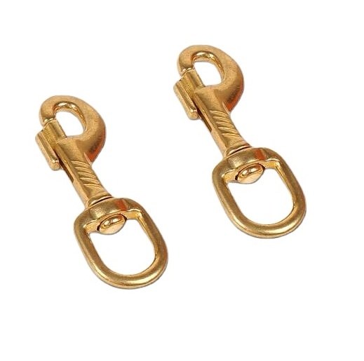 Small Solid Brass Swivel Snap Hooks